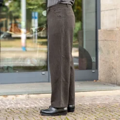 Carlo Trousers Eco Flannel Striped Brown