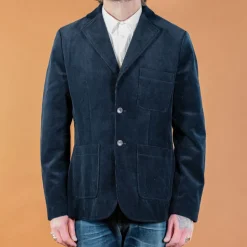 Chris Classic Two Button Blazer Corduroy Navy