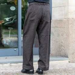 Duke Pant Cedar Check Brown