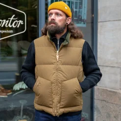 Goose Down Vest Dark Tan