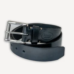Ledergürtel 40er mit Edelstahlschnalle Schwarz