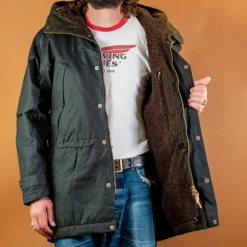 Long Mountain Jacket Waxed Black