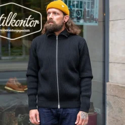 Navy Full Zip Black