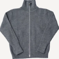 Navy Full Zip Grey