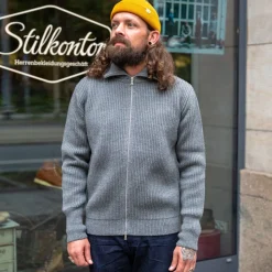 Navy Full Zip Grey