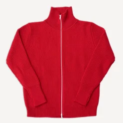 Navy Full Zip Red