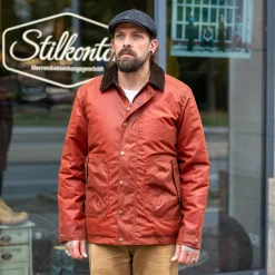 POLLUX RANGER Waxed Winter-Jacket Brick Red