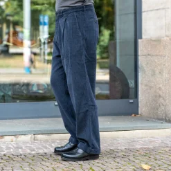 Sune Pleated Wide Cut Trousers Dusty Navy