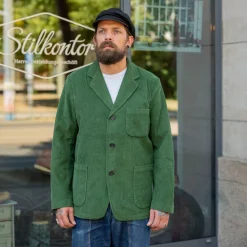 Three Button Jacket Cord Green