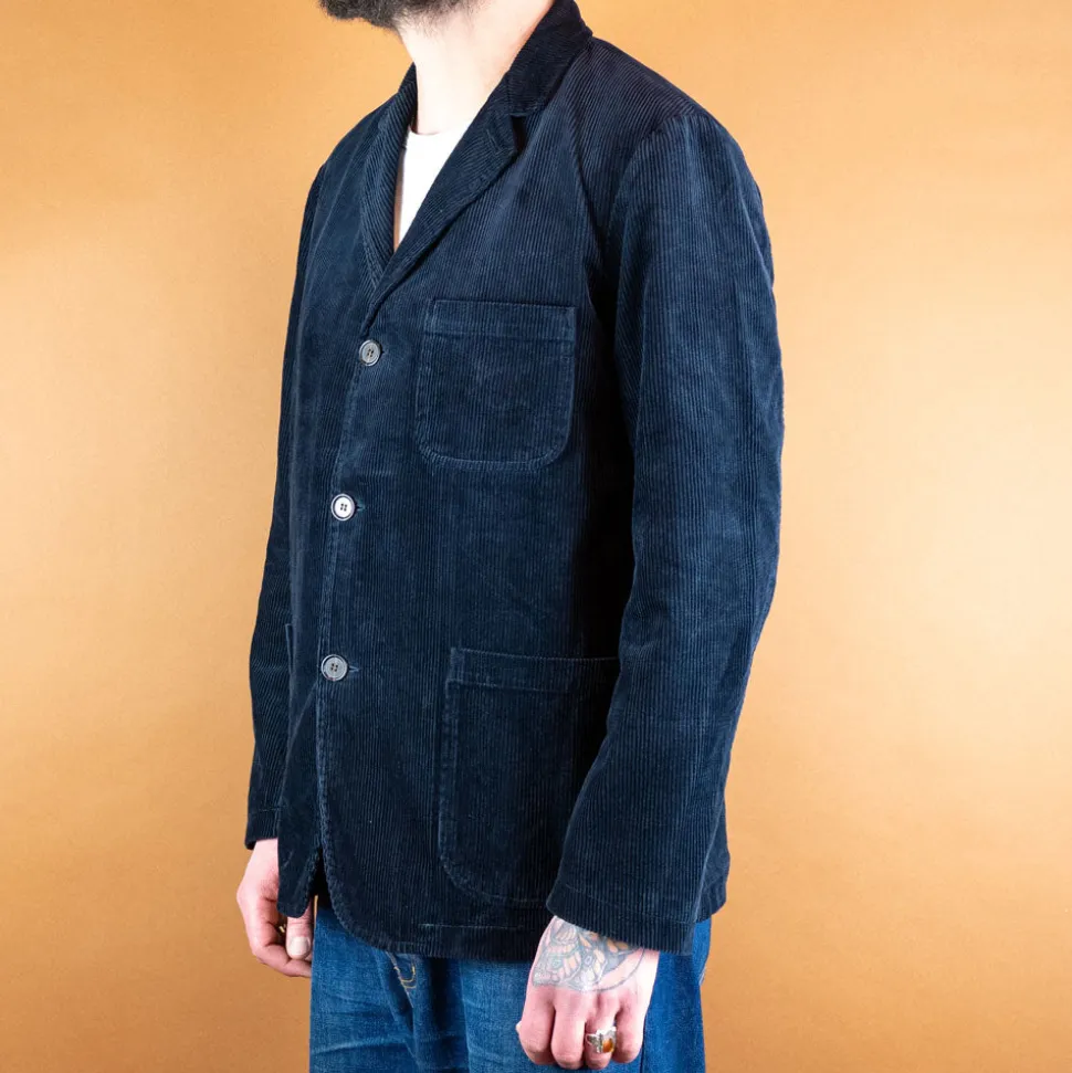 Three Button Jacket Cord Navy