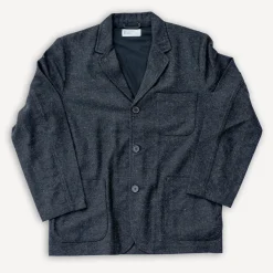 Three Button Jacket Salt/Pepper Tweed Black